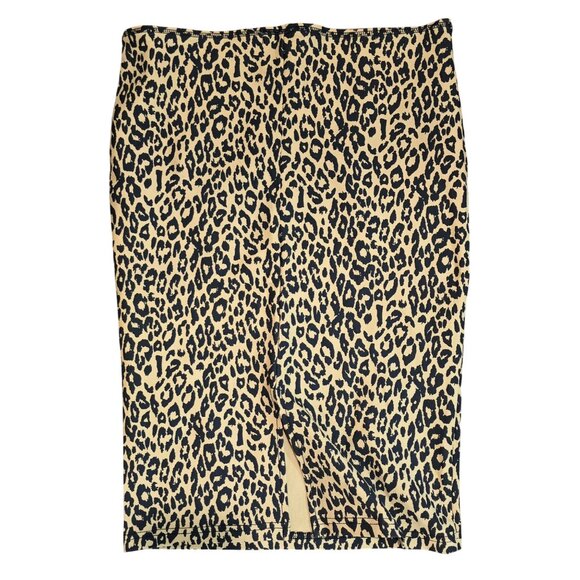 Leopard Print Pencil Skirt Large Knee-Length Mob Wife animal print Glam - Picture 2 of 5
